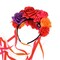 Women Day of the Dead Flower Crown Festival Headband Rose Mexican Floral Headpiece HC-23 (Red Purple